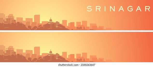 Srinagar Beautiful Skyline Scenery Banner