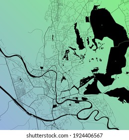 Srinagar, India (IND) - Mapa urbano vectorial urbano con parques, ferrocarriles y carreteras, autopistas, afiche minimalista de diseño del plan de ciudad, centro de la ciudad, red de tránsito, proyecto de calle