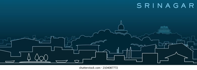 Srinagar Multiple Lines Skyline and Landmarks