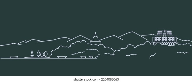 Srinagar Single Line Profile Skyline