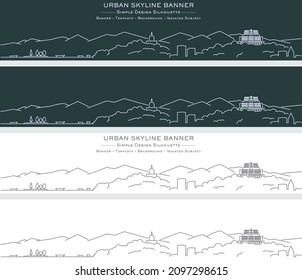 Srinagar Single Line Skyline Profile Banner