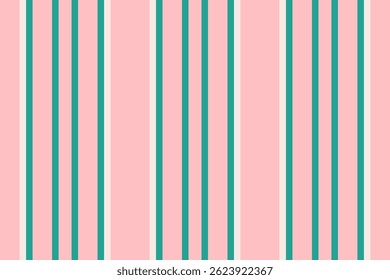 Srint stripe textile fabric, editable background pattern texture. Wool lines vertical vector seamless in light and teal colors palette.
