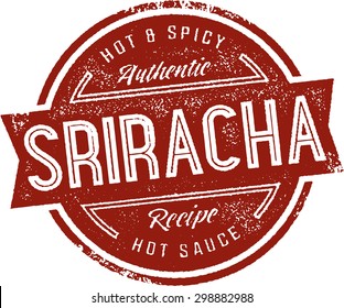 Sriracha Hot Sauce Label Stamp