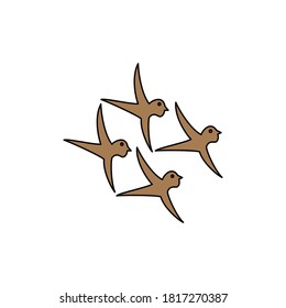 ilustración de diseño de vector de icono de ave sriti