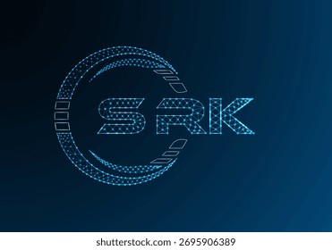 SRK low poly letter logo vector design. SRK lower poly logo design. Low poly logo.