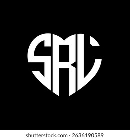 SRL Unique abstrato monograma amor forma vetor logotipo design.