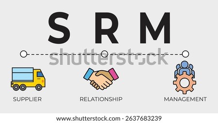 SRM icon concept  , supplier  relationship  management, agreement, system, process, vector design
