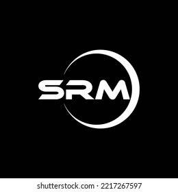 SRM letter logo design with black background in illustrator. Vector logo, calligraphy designs for logo, Poster, Invitation, etc