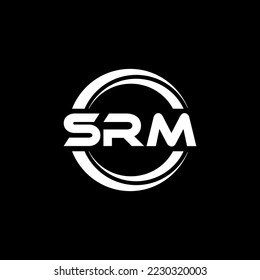 SRM letter logo design in illustration. Vector logo, calligraphy designs for logo, Poster, Invitation, etc.