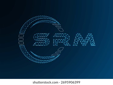 SRM Logo-Vektordesign mit Low-Poly-Buchstaben. SRM-Logo-Design mit niedrigem Poly-Format. Low-Poly-Logo