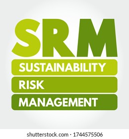 SRM - Sustainability Risk Management acronym, business concept background