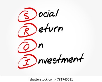 SROI - Social Return On Investment acronym, business concept background