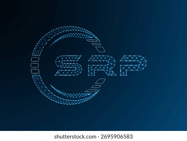 Diseño de Vector de logotipo de letra de polietileno baja SRP. Diseño de logotipo de poliéster inferior SRP. Logotipo de poliéster bajo.