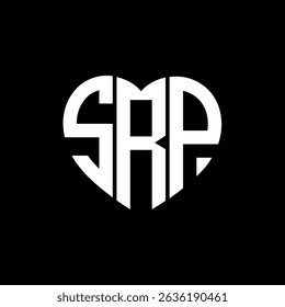 SRP Unique abstract monogram love shape vector logo design.