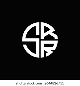 Logotipo SRR ícone SRR monograma SRR letra minimalista Letra SRR Círculo plano Design de logotipo abstrato moderno exclusivo.

