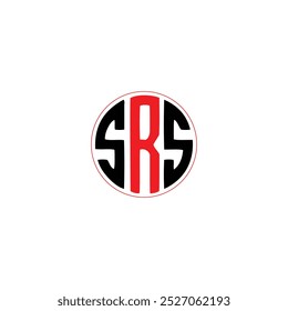 Diseño original del logotipo del monograma de la letra del círculo del SRS. Tipo de letra inicial del SRS Logo, Icono del SRS Logo Imagen Vector Stock