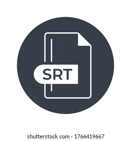 SRT File Format Icon. SRT extension filled icon.