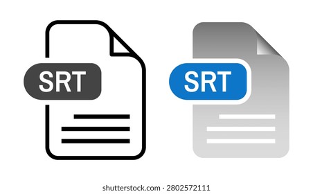 SRT file format icon, subtitle text document symbol