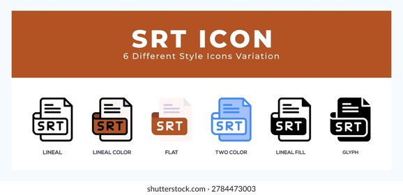 Srt file set of vector icon. For web. and mobile app