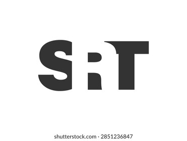 SRT logo design. Initial letter S R T bold font style for tech startups, consulting, corporate branding. Creative company name, headlines typography identity, trendy logotype. Vector illustration.