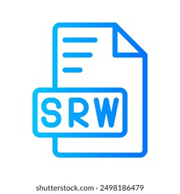 Srw Document file picture gradient icon. format file type icons symbol, Extension, type data, vector illustration.