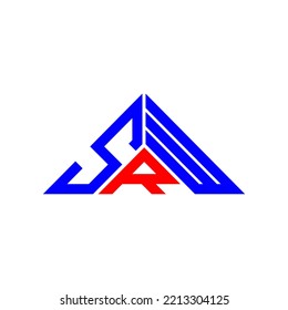 SRW letter logo creative design with vector graphic, SRW simple and modern logo in triangle shape.