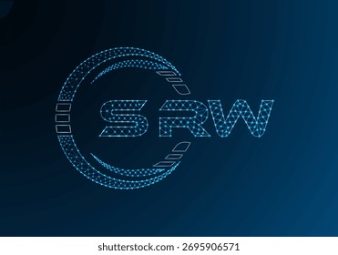 Diseño de Vector de logotipo de letra de polietileno baja SRW. Diseño de logotipo de poliéster inferior de SRW. Logotipo de poliéster bajo.