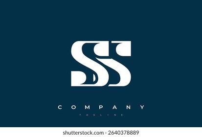 SS Abstract Geometric Logo Design. Modern and elegant logo design with simplistic typography elements, showcasing branding excellence.