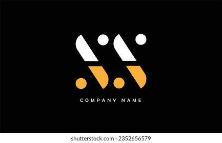 Monograma del logotipo de las letras abstractas SS