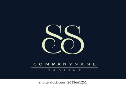 SS abstract Logo. Elegantly Designed Minimalist Monogram Logo with Stylish Lettering. Sophisticated and sleek minimalist monogram showcasing unique lettering design.