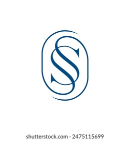 SS En forma de círculo para S logo fuente de Vector editable.