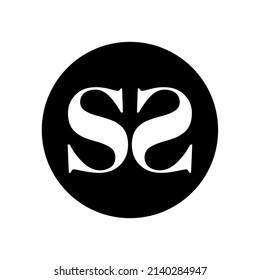Monograma de letras iniciales de nombre de la empresa SS.
