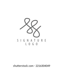 SS Initial Based Vector Logo. Handwriting Or Signature Logo. Logo For Wedding, Fashion, Cosmetics, Beauty, Personal Brand, Woman, And Company.