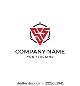 SS Initial- und Emblem-Logo-Design
