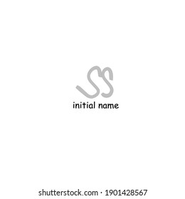 SS 
erste Handschrift oder handgeschriebenes Logo für die Identität. Logo mit Unterschrift und handgezeichnet. isoliert 