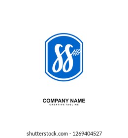 SS Initial Handwriting Logo Template Vector 