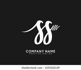 SS Initial Handwriting Logo Template Vector