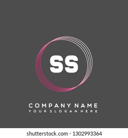 SS Initial Handwriting logo template vector