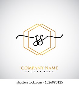 SS Initial Handwriting logo template vector