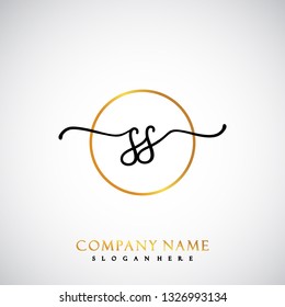 SS Initial Handwriting logo template vector