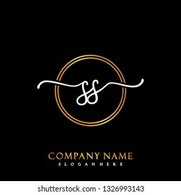 SS Initial Handwriting logo template vector