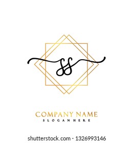 SS Initial Handwriting logo template vector
