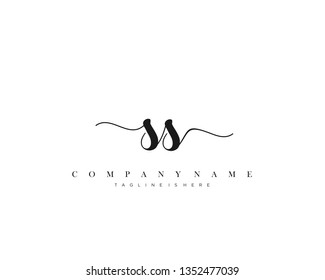 Ss Initial Handwriting Logo Template Luxury Stock Vector (Royalty Free ...