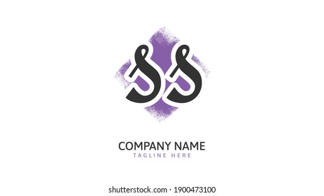 ss Initial handwriting logo vector