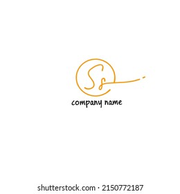 SS initial handwriting logo vector