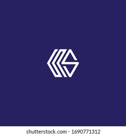ss anfängliches Hexagon-Logo, moderne Vektorillustration