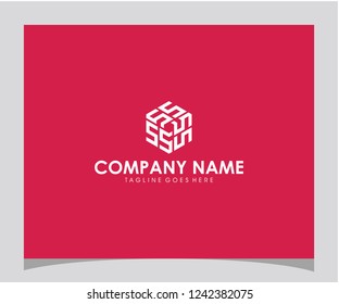 SS initial hexagon polygon monogram geometric template letter icon logo design vector eps 10