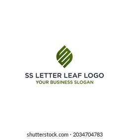 SS INITIAL LEAF LOGO DESIGN