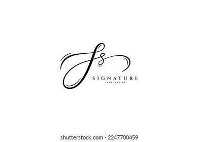SS Initial letter handwriting and signature logo. concept handwriting initial logo with template element.