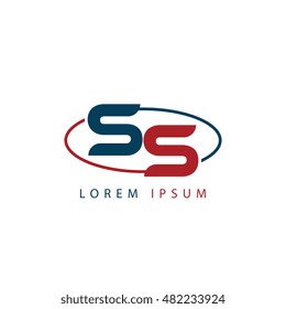 SS initial letter linked uppercase logo